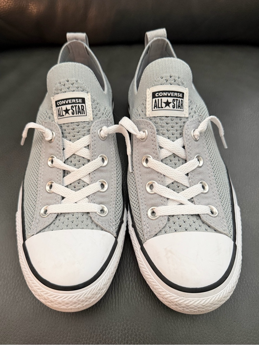 Like New Women’s Shoreline Knit Converse, Grey, Sz. 9, slip on! Cute!